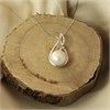 9ct White Gold Enfolded Freshwater Cultured Pearl Pendant And Chain - R7738 Alternative Image