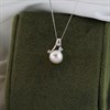 9ct White Gold Freshwater Pearl And Cubic Zirconia Necklace - R7775 Alternative Image