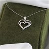 9ct White Gold Diamond Double Heart Necklace - R8108 Alternative Image