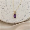 9ct Gold Amethyst And Diamond Necklace - R82114 Alternative Image