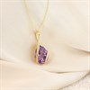 9ct Gold Amethyst Teardrop Necklace - R8220 Alternative Image