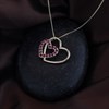 9ct Gold Double Heart Ruby Necklace - R8278 Alternative Image