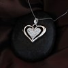 9ct White Gold And Crystal Double Heart Necklace - R8281 Alternative Image
