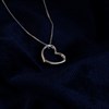 9ct White Gold Open Floating Heart Necklace - R8743 Alternative Image