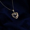 9ct Gold Two Colour Double Heart Necklace - R8747 Alternative Image