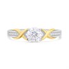 Night & Day Silver And 9ct Gold Kiss CZ Ring - R9902 Alternative Image