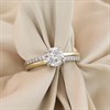 Night & Day Silver And 9ct Gold Stone Set Shoulder CZ Ring - R9906 Alternative Image