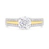 Night & Day Silver And 9ct Gold Double Row CZ Ring - R9908 Alternative Image