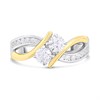 Night & Day Silver And 9ct Gold Twist Double CZ Ring - R9909 Alternative Image