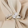 Night & Day Silver And 9ct Gold Twist Double CZ Ring - R9909 Alternative Image