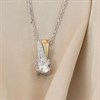 Night & Day Silver And 9ct Gold Diagonal CZ Necklet - R9963 Alternative Image