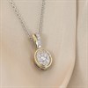 Night & Day Silver And 9ct Gold Oval CZ Necklet - R9964 Alternative Image