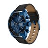 Diesel DZ4703 Spiked Chronograph Blue IP Black Leather Strap Watch - W11371 Alternative Image