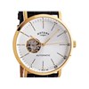 Rotary GS00036/06 Gold Plated Automatic Black Strap Watch - W12102 Alternative Image