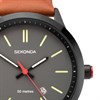 Sekonda 1828 Black IP Brown Leather Strap Watch - W31426 Alternative Image