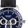 Sekonda 30160 Silver Tone Blue Multi Dial Black Leather Strap Watch - W31467 Alternative Image