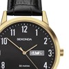 Sekonda 30184 Gold Tone Black Leather Strap Watch - W31468 Alternative Image