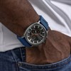 Police Urban Rebel Grey IP Blue Silicone Strap Watch - W44133 Alternative Image