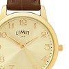 Limit 50060 Gold Tone Brown Strap Watch - W77253 Alternative Image