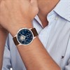 Tommy Hilfiger 1710629  Stainless Steel Blue Dial Brown Leather Strap Watch - W95450 Alternative Image
