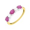 9ct Yellow Gold Ruby And Diamond 5 Stone Ring - 33pts - X10632 Alternative Image