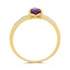 9ct Gold Heart Shaped Amethyst And Diamond Shoulders Ring- Size P - X10753 Alternative Image