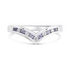 9ct White Gold Tanzanite And Diamond Wishbone Ring - X10830 Alternative Image