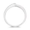 9ct White Gold Diamond Set Shaped Wedding Ring - Size O Only - Z10686 Alternative Image