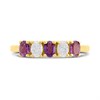 9ct Gold 3 Oval Amethyst And Lab Grown Diamond Band Ring - Z16603 Alternative Image