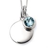 Silver Light Blue Cubic Zirconia Birthstone Charm - March - Z4203 Alternative Image