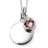 Silver Light Pink Cubic Zirconia Birthstone Charm - June - Z4206 Alternative Image