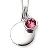 Silver Pink Cubic Zirconia Birthstone Charm - October - Z4210 Alternative Image