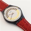 Swatch Campana 1994 Collectable Red Leather Strap Watch- GM119 - Z4339 Alternative Image