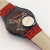 Swatch Campana 1994 Collectable Red Leather Strap Watch- GM119 - Z4339 Alternative Image
