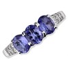 9ct White Gold Diamond And Tanzanite Ring - Size V - Z51105 Alternative Image