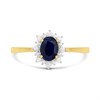 9ct Gold Oval Sapphire And Diamond Cluster Ring - 20pts - Size V - Z51143 Alternative Image
