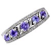 9ct White Gold Tanzanite And Diamond Ring - 20pts Exclusive - Size V - Z51144 Alternative Image