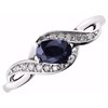 9ct White Gold Sapphire And Diamond Twist Ring - Size X - Z51165 Alternative Image