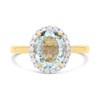 9ct Gold Oval Aqua & Diamond Cluster Ring, 1/4ct. Size M - Z51181 Alternative Image