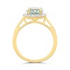 9ct Gold Oval Aqua & Diamond Cluster Ring, 1/4ct. Size M - Z51181 Alternative Image