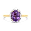 9ct Gold Amethyst And Diamond Cluster Ring - 1/4ct Size R - Z51182 Alternative Image