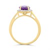9ct Gold Amethyst And Diamond Cluster Ring - 1/4ct Size R - Z51182 Alternative Image