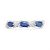 9ct White Gold Sapphire And Diamond Plait Ring - 10pts - Z51185 Alternative Image