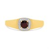 9ct Gold Diamond And Garnet Signet Ring- Size U - Z51193 Alternative Image