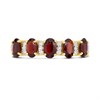 9ct Gold Oval Garnet And Diamond Half Hoop Ring - Z51206 Alternative Image