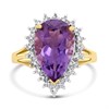 9ct Gold Amethyst And Diamond Cluster Ring. - Z51209 Alternative Image