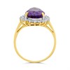 9ct Gold Amethyst And Diamond Cluster Ring. - Z51209 Alternative Image
