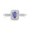 9ct White Gold Rectangular Tanzanite And Diamond Cluster Ring - Z51211 Alternative Image