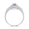 9ct White Gold Rectangular Tanzanite And Diamond Cluster Ring - Z51211 Alternative Image