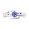 9ct White Gold Diamond And Tanzanite Crossover Ring - approximately 10pts - Z51213 Alternative Image